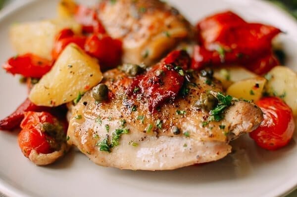 Mediterranean Chicken Thighs, by thewoksoflife.com