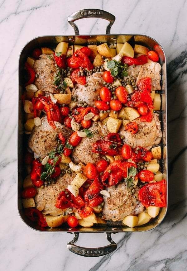 Mediterranean Chicken Thighs, by thewoksoflife.com