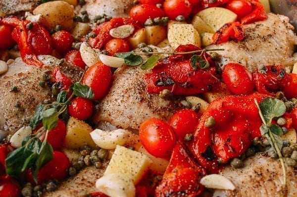 Mediterranean Chicken Thighs, by thewoksoflife.com