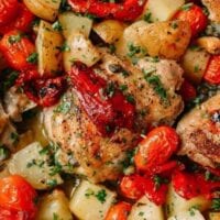 Mediterranean Chicken Thighs, by thewoksoflife.com