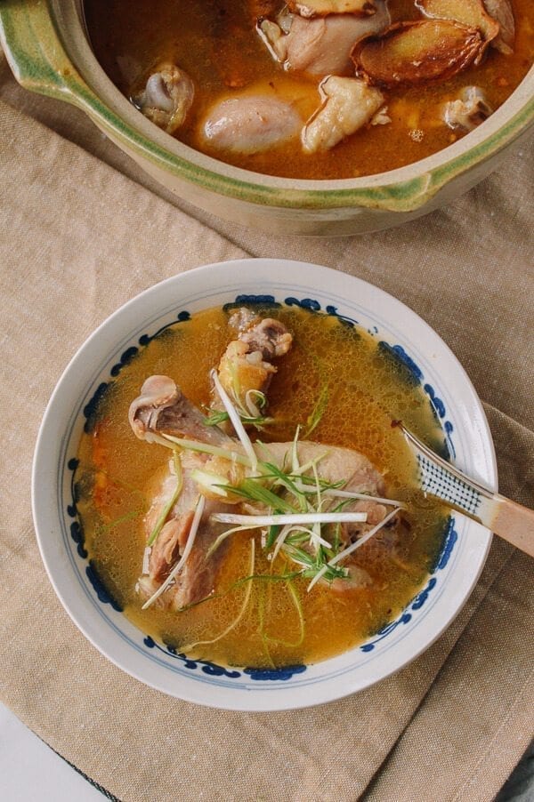 Taiwanese Sesame Oil Chicken Soup, by thewoksoflife.com
