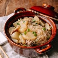 Braised Daikon with Salted Pork & Glass Noodles, by thewoksoflife.com