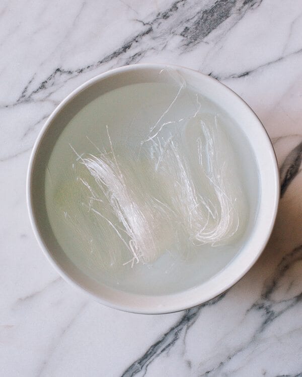 Braised Daikon with Salted Pork & Glass Noodles, by thewoksoflife.com