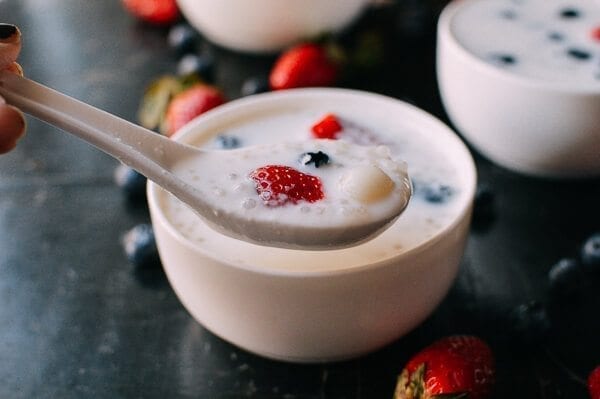 Coconut Tapioca Dessert with Sweet Rice Balls, by thewoksoflife.com