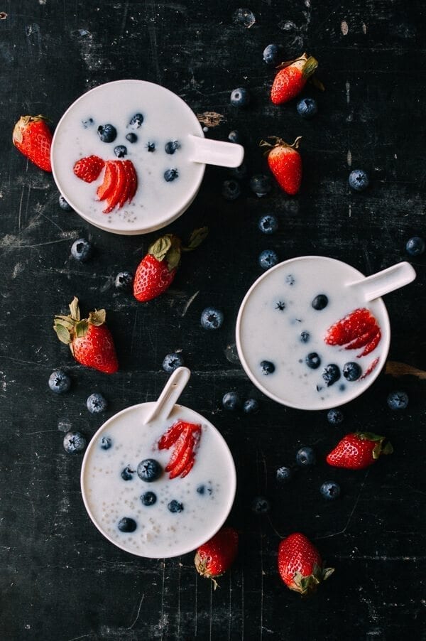 Coconut Tapioca Dessert with Sweet Rice Balls, by thewoksoflife.com