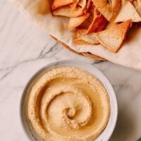 Pita Chips & Hummus, by thewoksoflife.com