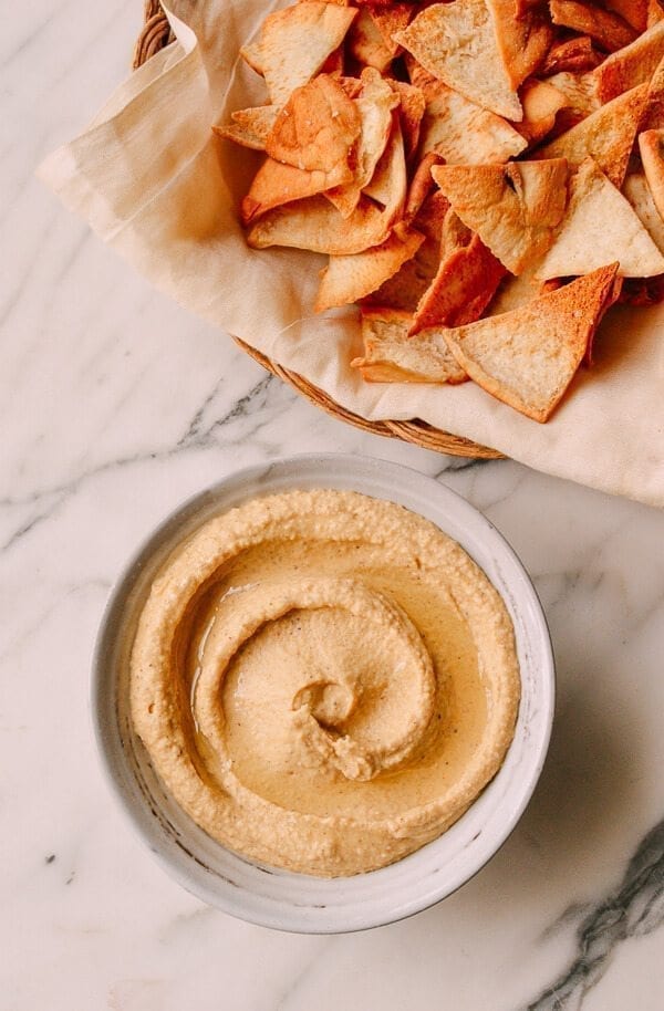 Two Kinds of Pita Chips & Homemade Hummus