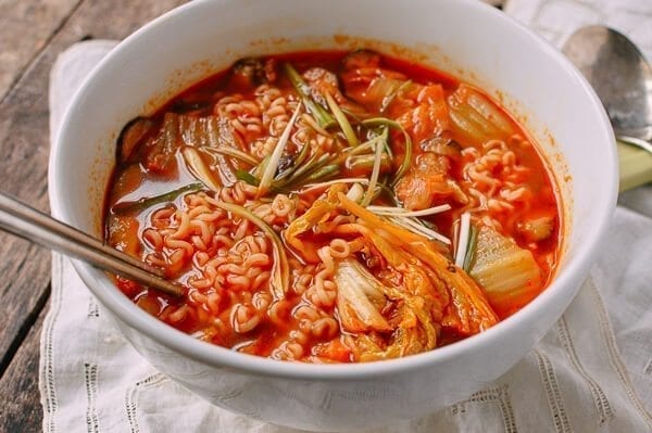 Quick and Easy Kimchi Ramen, by thewoksoflife.com