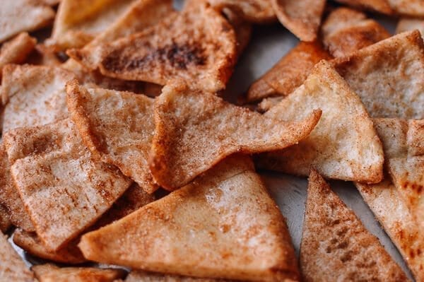 Pita Chips & Hummus, by thewoksoflife.com