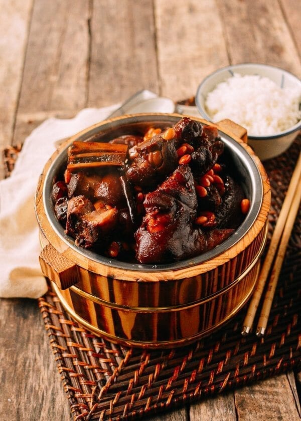 Braised Pork Trotters with Soybeans, by thewoksoflife.com
