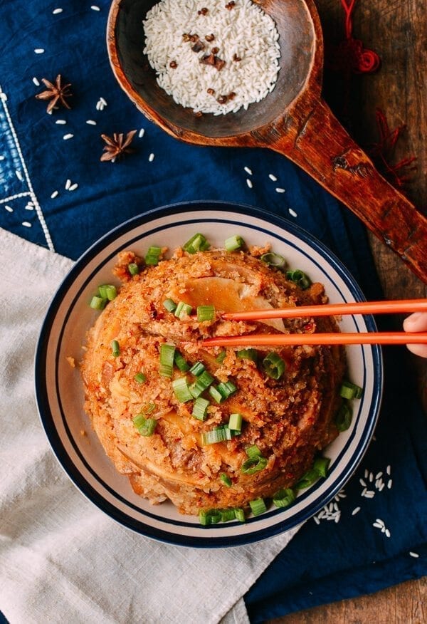 Steamed Pork with Rice Powder, by thewoksoflife.com