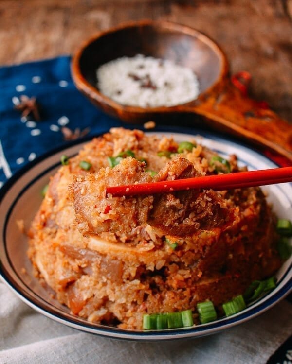 Steamed Pork with Rice Powder, by thewoksoflife.com