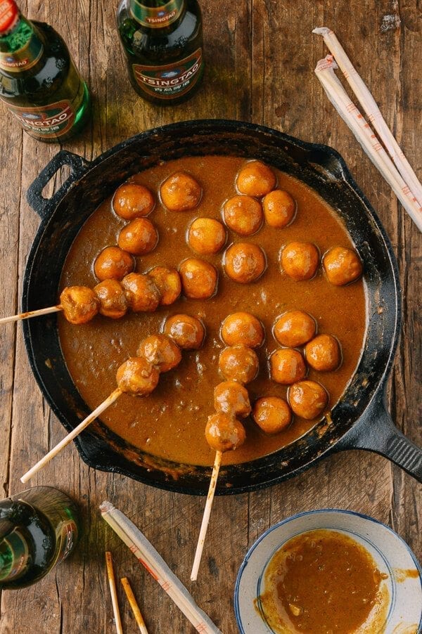 Hong Kong Curry Fish Balls, by thewoksoflife.com