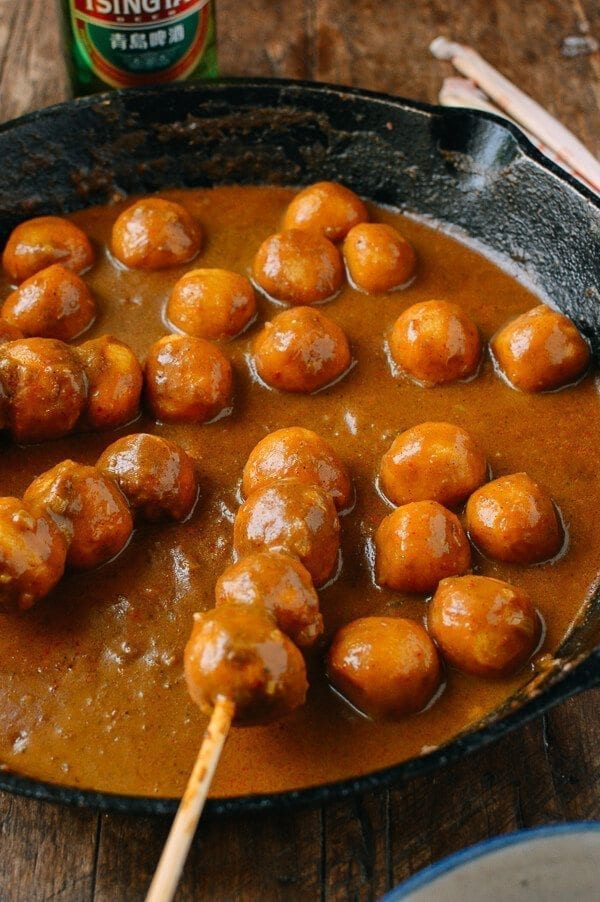 Hong Kong Curry Fish Balls, by thewoksoflife.com