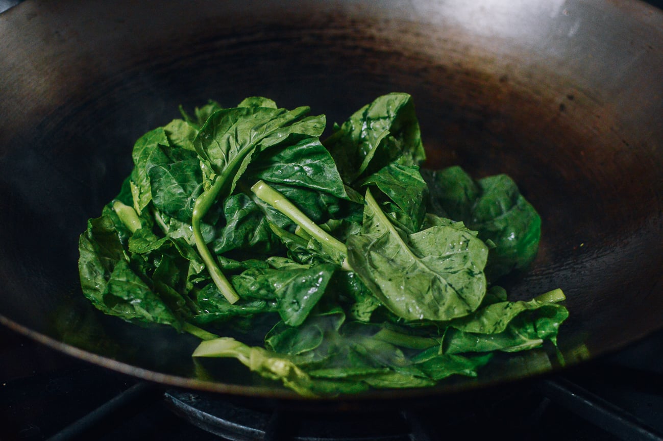 Chinese Broccoli in wok