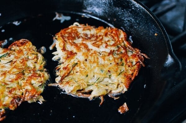 Crispy “Sichuan” Potato Cakes and Eggs, by thewoksoflife.com