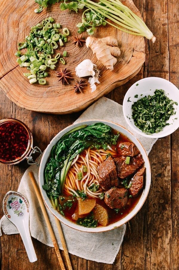 Braised Beef Noodle Soup, by thewoksoflife.com