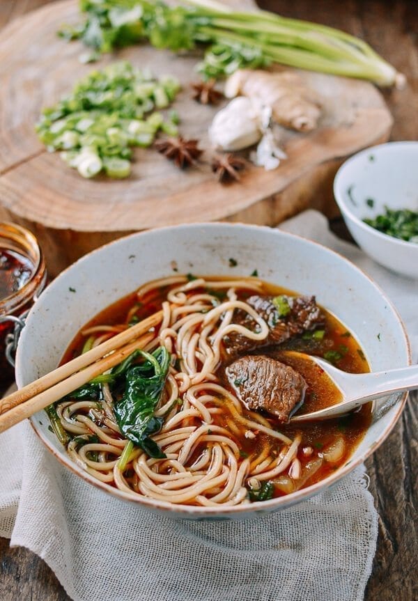 Braised Beef Noodle Soup, by thewoksoflife.com
