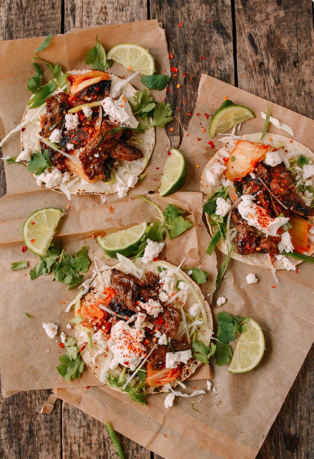 Beef Bulgogi Tacos - Korean Mexican Fusion, by thewoksoflife.com