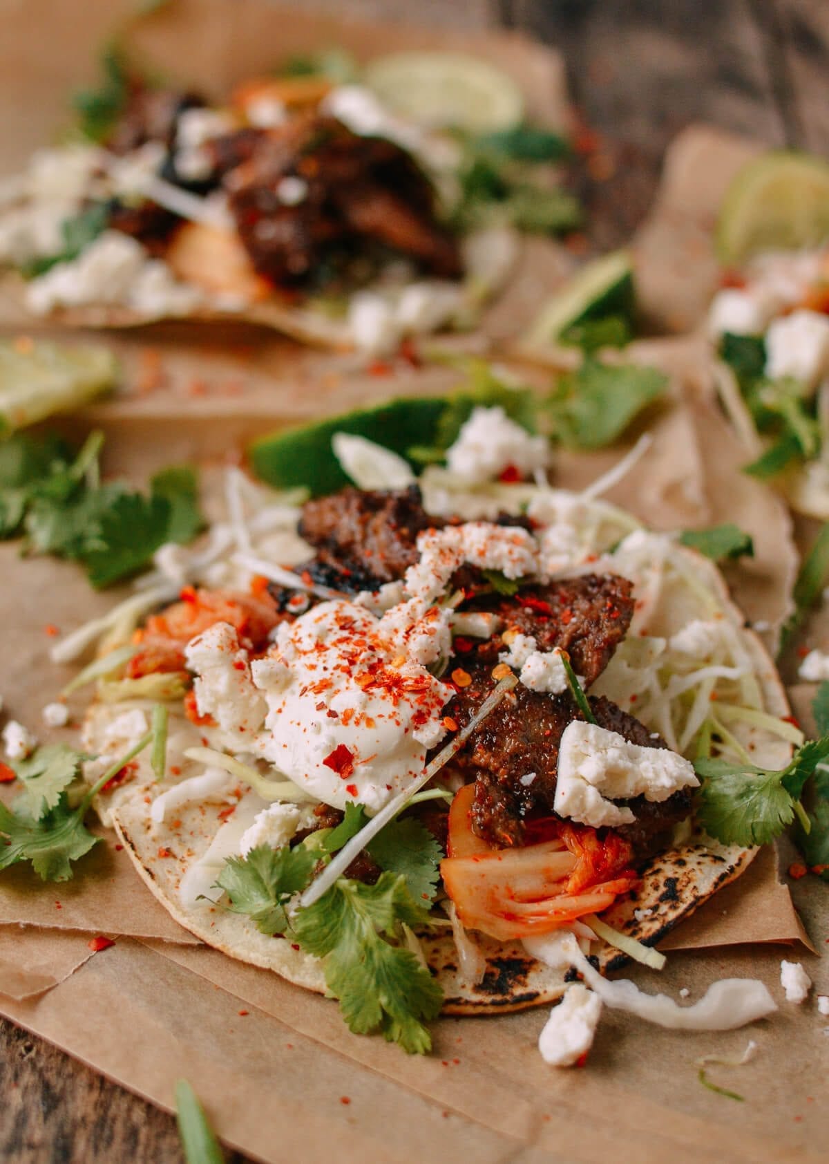 Bulgogi Tacos, by thewoksoflife.com