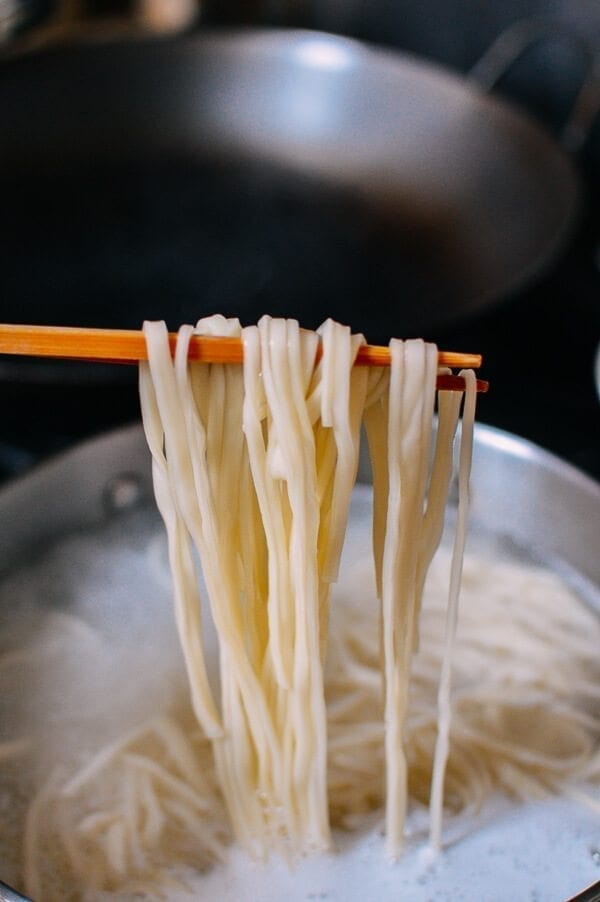 Soy Sauce Braised Wild Mushroom Noodles, by thewoksoflife.com