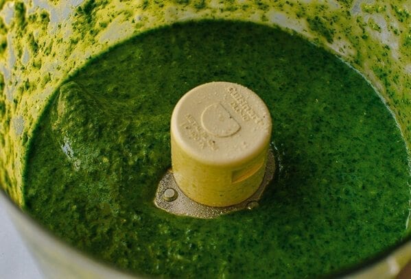 Salmon Pasta with Green Goddess Pesto, by thewoksoflife.com