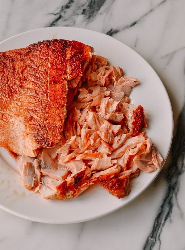 Salmon Pasta with Green Goddess Pesto, by thewoksoflife.com