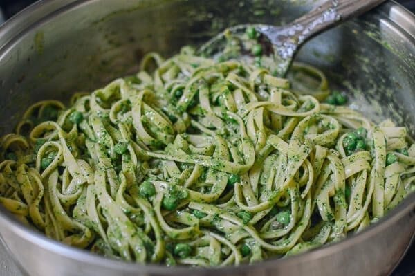 Salmon Pasta with Green Goddess Pesto, by thewoksoflife.com