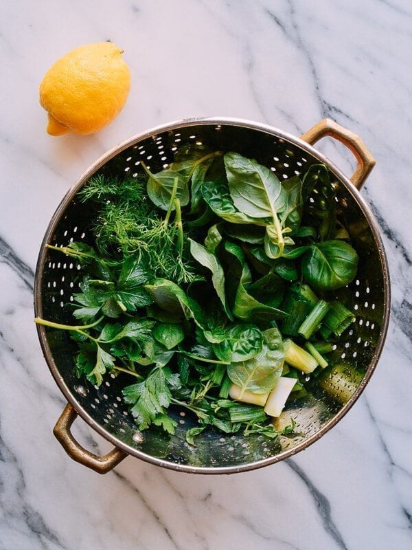 Salmon Pasta with Green Goddess Pesto, by thewoksoflife.com