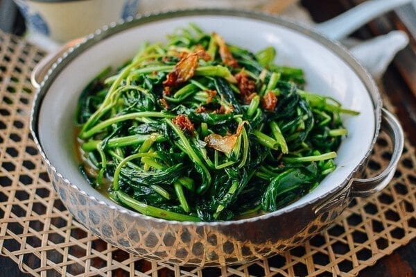 Ong Choy (Water Spinach) with XO sauce, by thewoksoflife.com