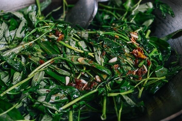 Ong Choy (Water Spinach) with XO sauce, by thewoksoflife.com