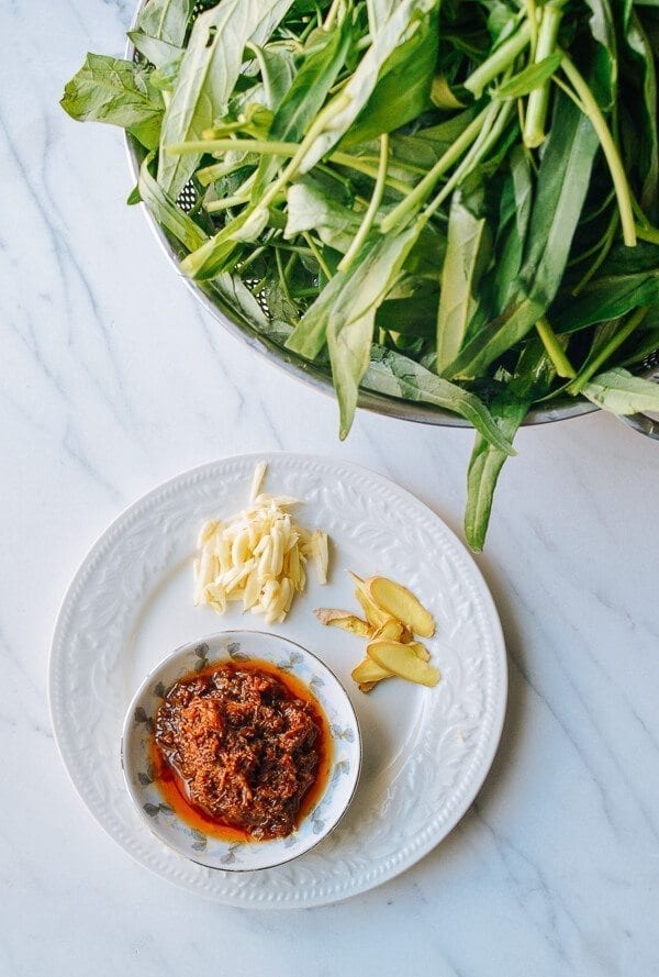 Ong Choy (Water Spinach) with XO sauce, by thewoksoflife.com