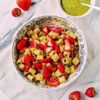 Basil Mint Pesto Pasta, by thewoksoflife.com