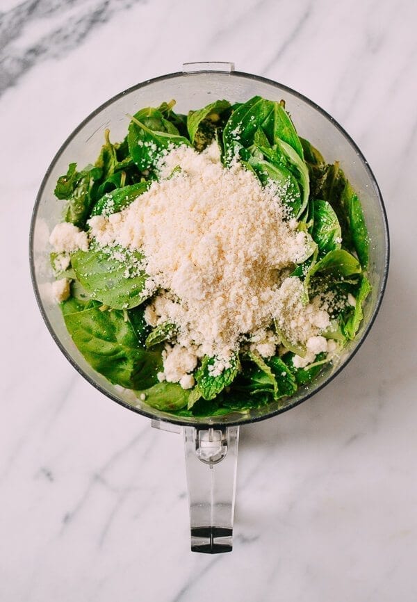 Basil Mint Pesto Pasta, by thewoksoflife.com