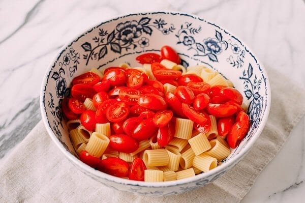 Basil Mint Pesto Pasta, by thewoksoflife.com