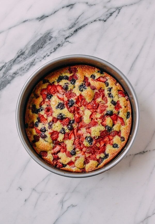 Basil Berry Cake, by thewoksoflife.com