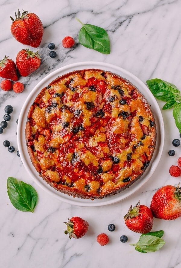 Basil Berry Cake, by thewoksoflife.com