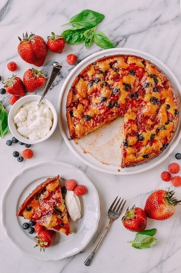 Basil Berry Cake, by thewoksoflife.com