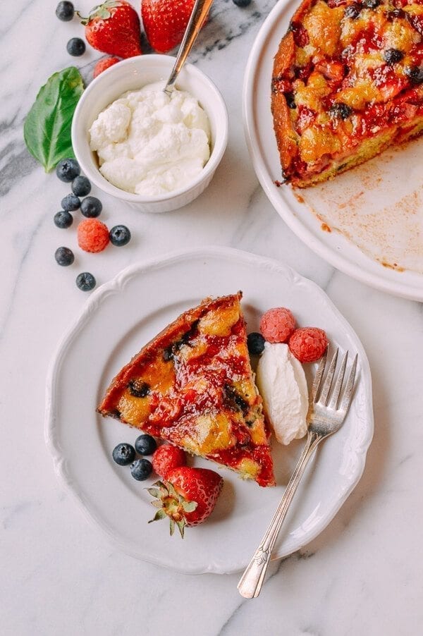 Basil Berry Cake, by thewoksoflife.com