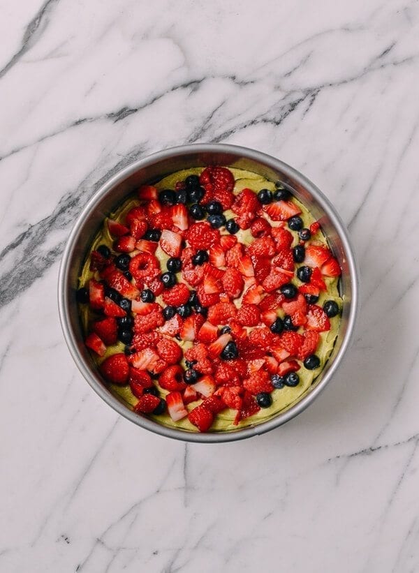 Basil Berry Cake, by thewoksoflife.com