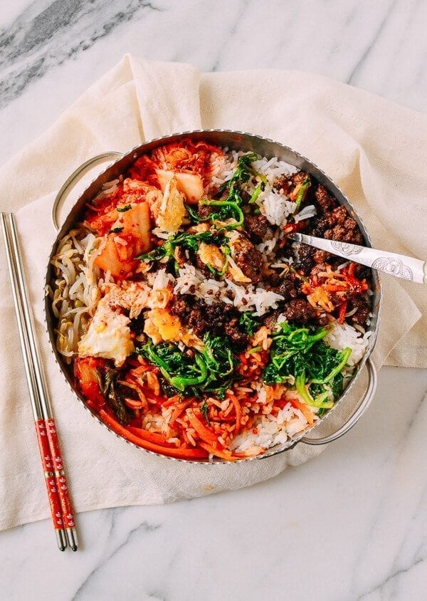 Easy Beef Korean Bibimbap, by thewoksoflife.com