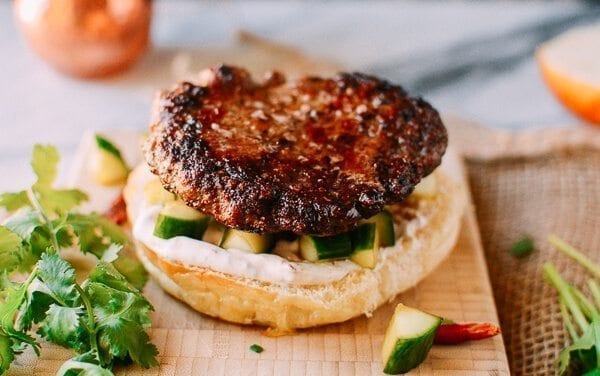 Cumin Lamb Burgers, by thewoksoflife.com