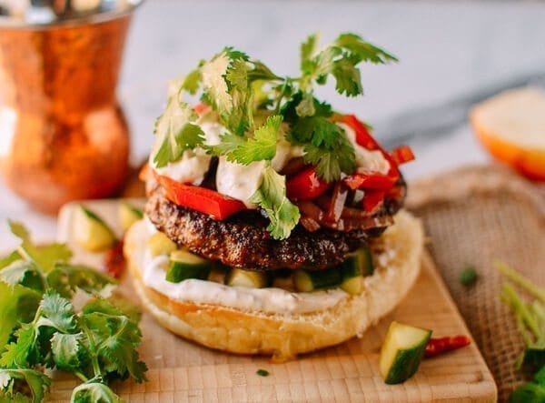 Cumin Lamb Burgers, by thewoksoflife.com