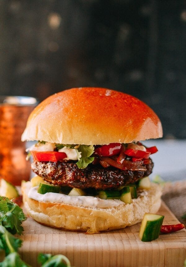 Cumin Lamb Burgers, by thewoksoflife.com