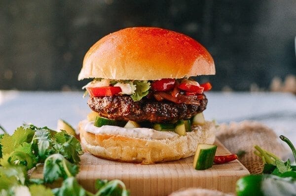 Cumin Lamb Burgers, by thewoksoflife.com