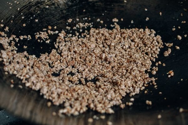 Garlic Chives with Pork, by thewoksoflife.com