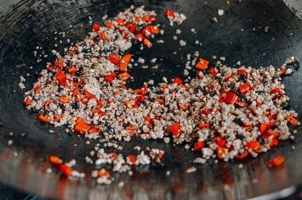 Garlic Chives with Pork, by thewoksoflife.com