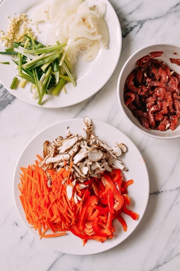 Japchae ingredients, thewoksoflife.com