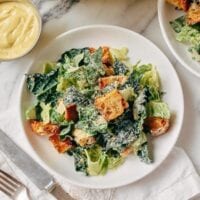 Caesar Salad with Tuscan Kale, by thewoksoflife.com