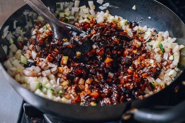 Korean Black Bean Noodles (Jajangmyeon), by thewoksoflife.com